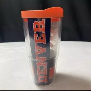 Denver Broncos NFL Tervis Double Wall 24 Oz. with Orange Lid Plastic Tumbler Cup